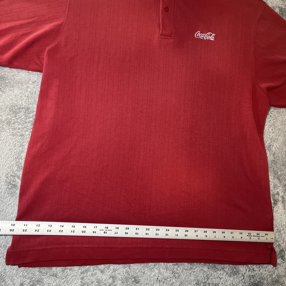 Vintage Coca-Cola Employee Embroidered Short Sleeve Red Polo Shirt Men's SZ XL - Picture 3 of 16